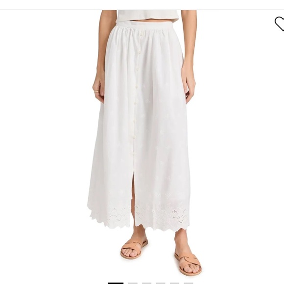 Elie Tahari Sky White Linen Blend Eyelet Skirt. Size 10....
